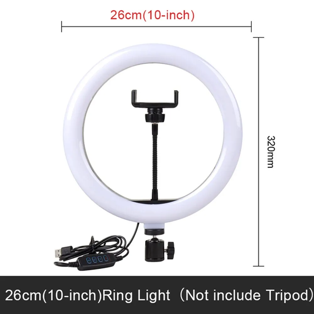 10/8/6/12 Inch Self-Timer Ring Light Photography Fill Light LED Ring Light Kit for Video Recording and Live Broadcast Equipment