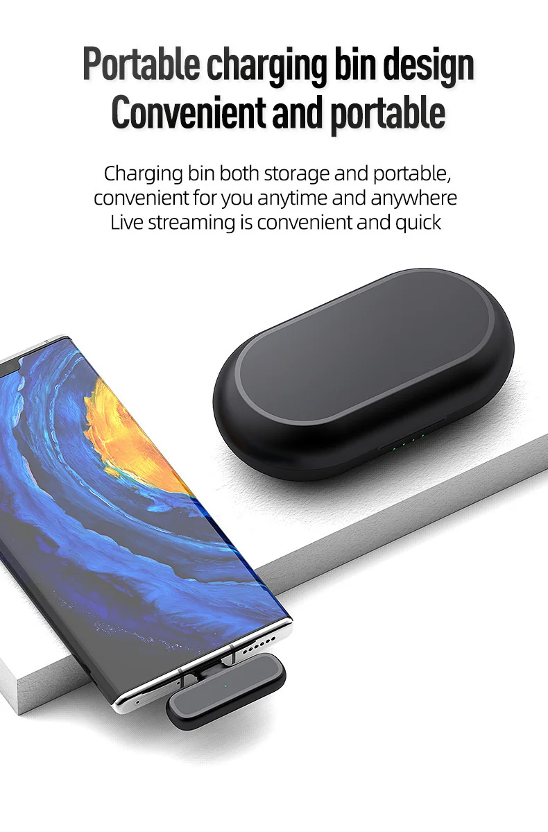 Xiaomi Mijia Wireless HD Radio Live Microphone Noise Cancel Dual Mic 20 Meters for Mobile Phone Tiktok Short Video Recording