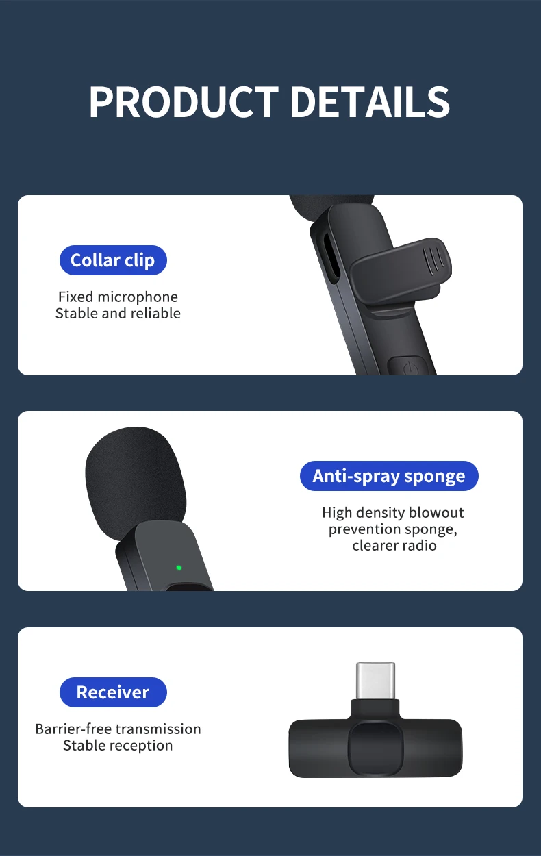 Basix 2.4G Wireless Lavalier Microphone Portable Audio Video Recording Mini Mic for iPhone Android Live Broadcast Gaming Phone Basix 2.4G Wireless Lavalier Microphone Portable Audio Video Recording Mini Mic for iPhone Android Live Broadcast Gaming Phone