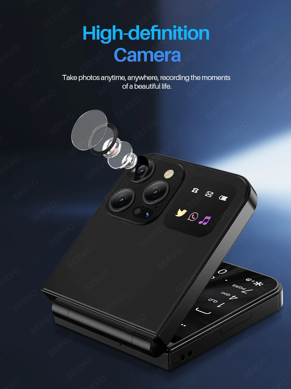 SERVO A50 Pro Flip Phone Dual SIM Card GSM Electric Torch Automatic Call Recording 2.4 Inch Screen Foldable Mobile Phones Type-C SERVO A50 Pro Flip Phone Dual SIM Card GSM Electric Torch Automatic Call Recording 2.4 Inch Screen Foldable Mobile Phones Type-C