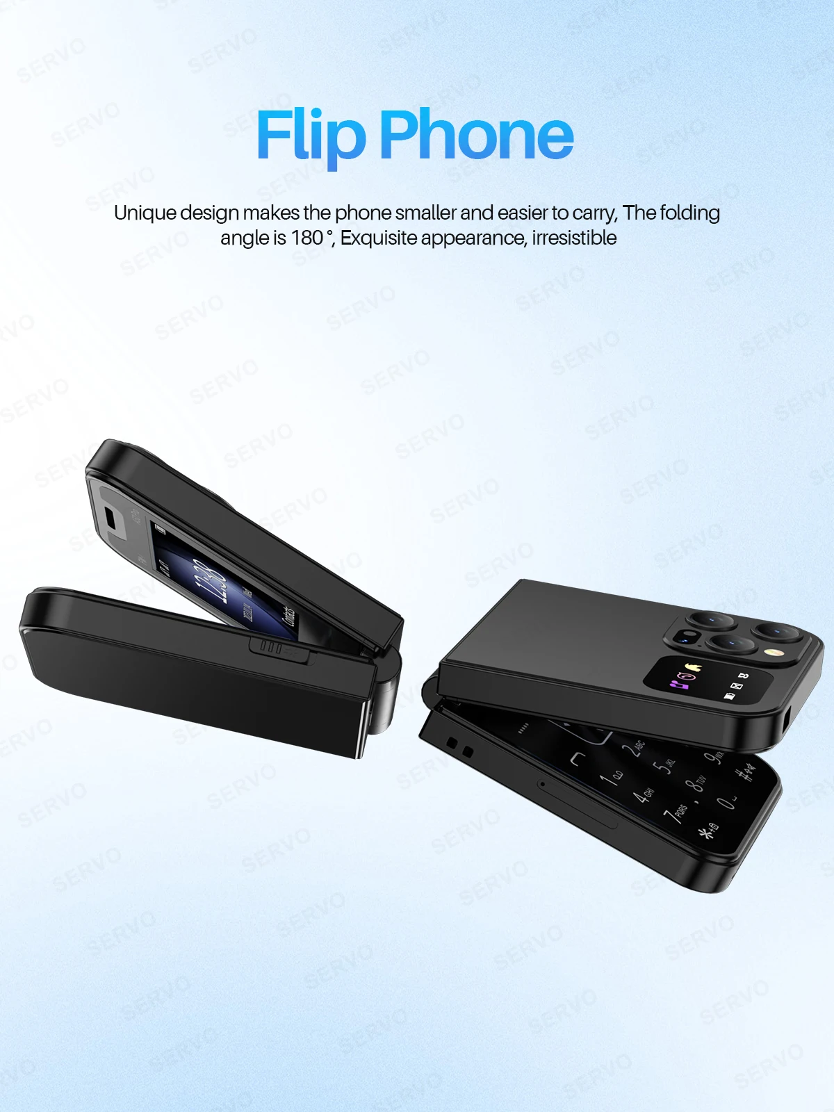 SERVO A50 Pro Flip Phone Dual SIM Card GSM Electric Torch Automatic Call Recording 2.4 Inch Screen Foldable Mobile Phones Type-C SERVO A50 Pro Flip Phone Dual SIM Card GSM Electric Torch Automatic Call Recording 2.4 Inch Screen Foldable Mobile Phones Type-C