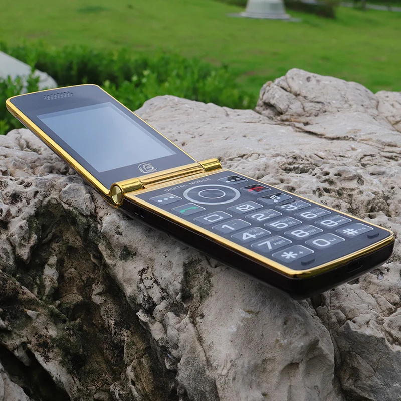 Foldable Flip Senior Mobile Phone Dual Display Large Key Loud Sound FM radio Blacklist dual Sim Card Torch Sound Recorder