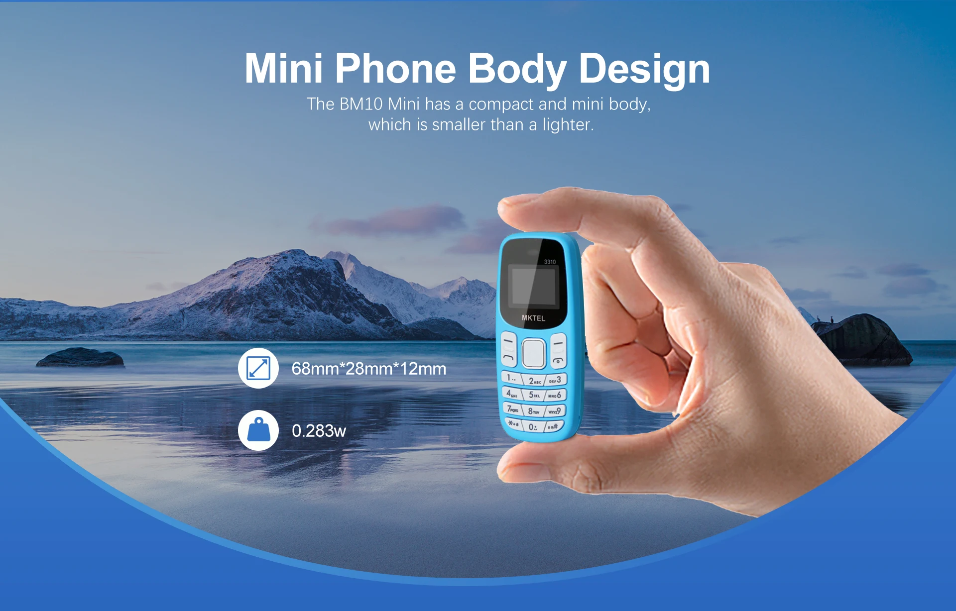 MKTEL 3310 Mini Feature Phone with Earhook Dual SIM Dual Standby MP3/MP4/FM Radio/Bluetooth/GPRS