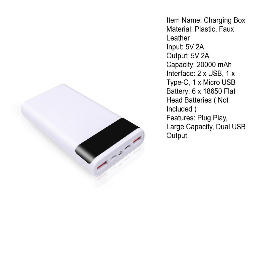Durable Battery Charger Case Long Service Life Large Capacity 20000mAh Power Bank Shell Fast Charging Durable Battery Charger Case Long Service Life Large Capacity 20000mAh Power Bank Shell Fast Charging